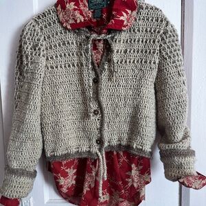 Elegant Beige Knit Cardigan